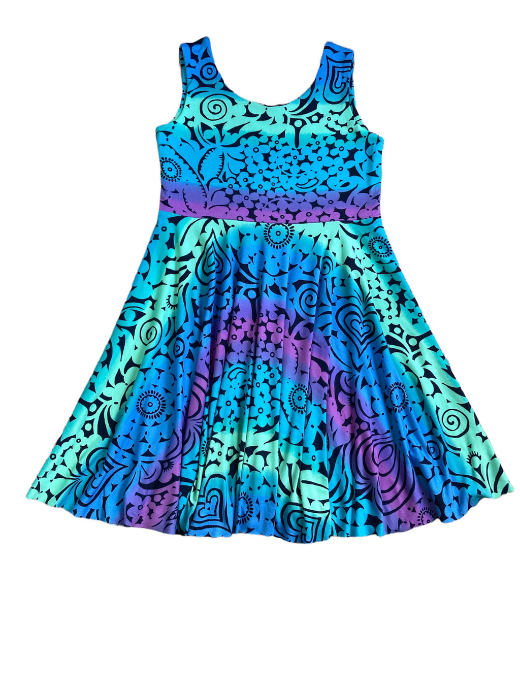 Kids Twirly Dress in Tropical Ombre